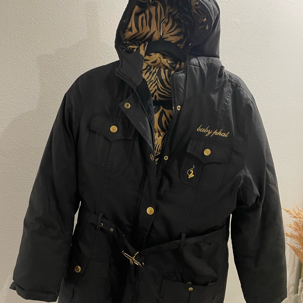 Y2K Baby Phat Black Hooded Jacket